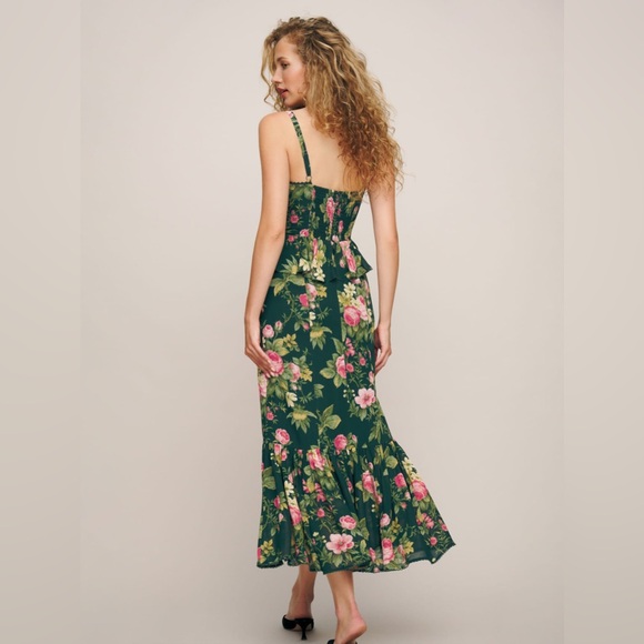 NWT Reformation Felda Dress Belvedere Green Floral sz4 - Picture 3 of 13
